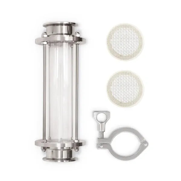 SS create sight glass and botanical basket set — turbo yeast for home distilling