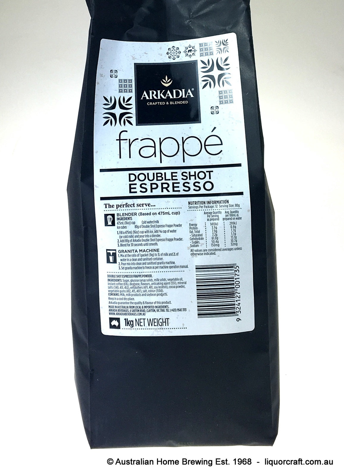 Arkadia Frappe Coffee Double Shot Espresso 4 x 1kg