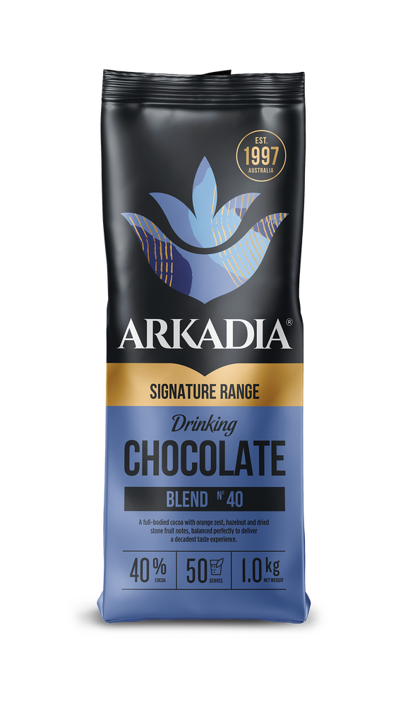 Arkadia 40% Dark Drinking Chocolate 1kg — café and beverage supplies