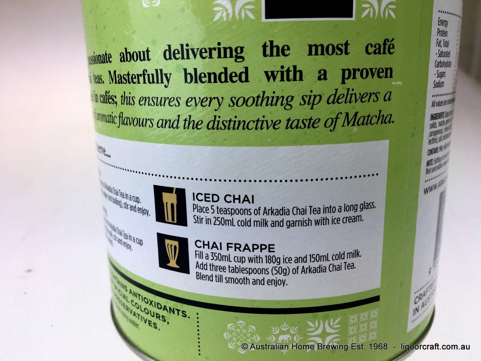 Arkadia Matcha Latte Chai  440g x2