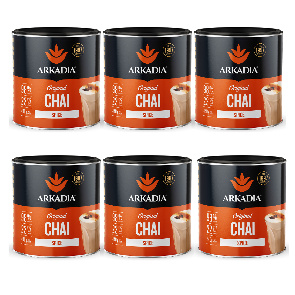 Arkadia Chai Spice Tea 440g x6 — café and beverage supplies