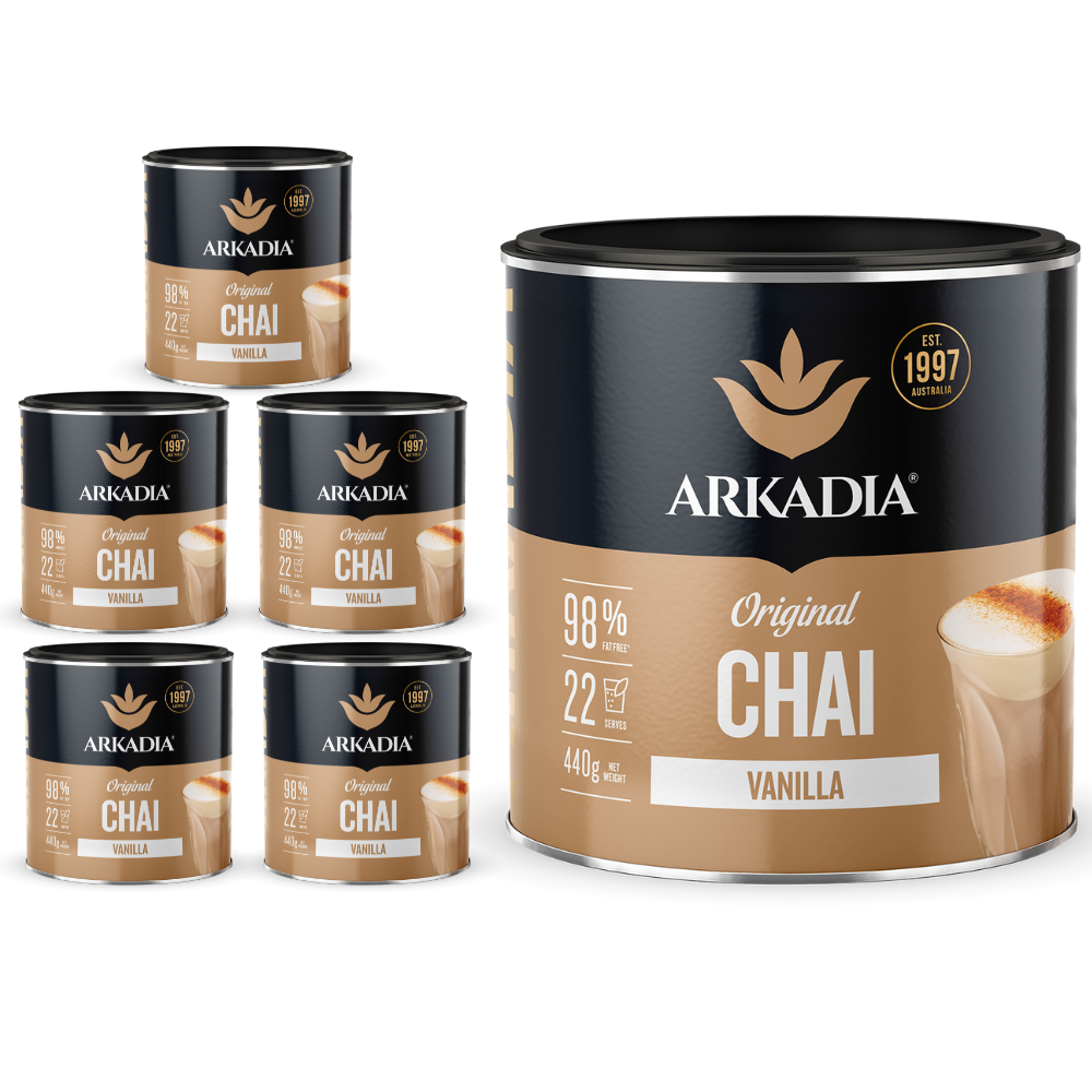 Arkadia Chai Vanilla Tea 440g x6 — café and beverage supplies