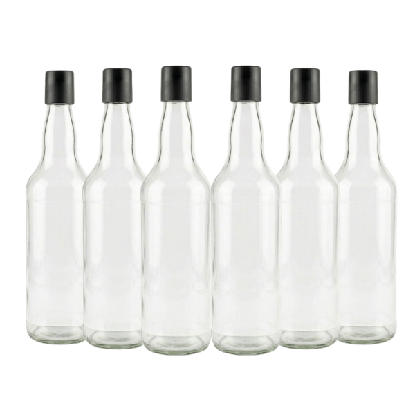 6x Spirit Bottles Whiskey & Cap 700ml