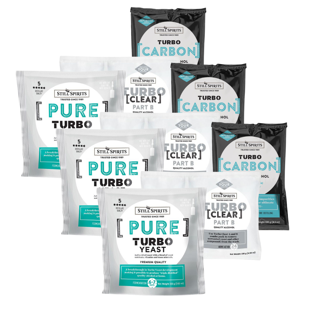 Still Spirits Turbo Pure Yeast Turbo Carbon Turbo Clear — turbo yeast for home distilling