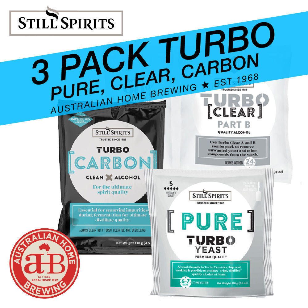 Still Spirits Turbo Pure 3 Pack - Turbo Yeast, Turbo Carbon & Turbo Clear | 3 x 25L