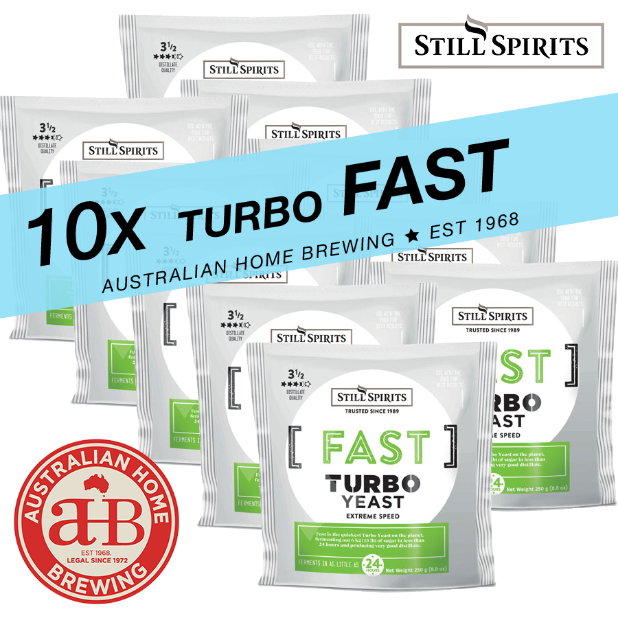 10 Pack Fast Turbo Yeast, Turbo Carbon, Turbo Clear