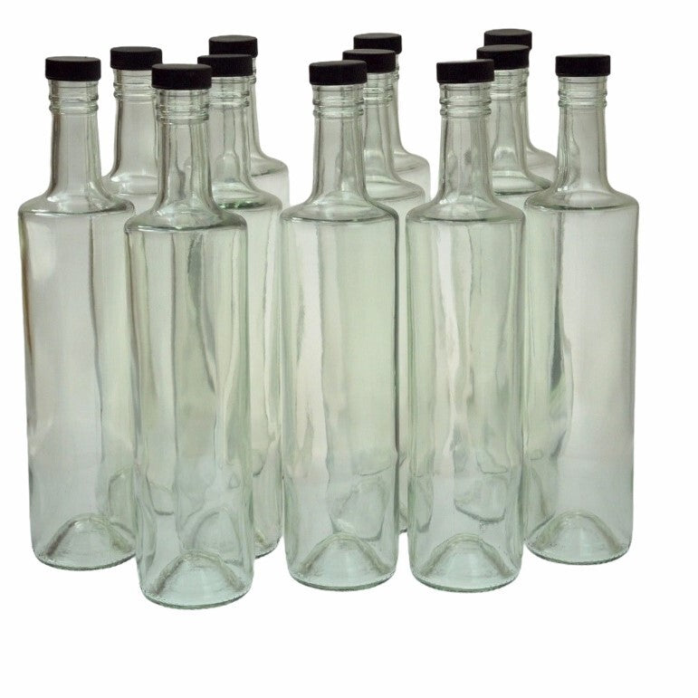 Spirit Bottle 700ml round & black plastic cap — homebrew bottles and capping equipment