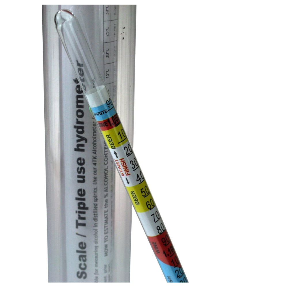 Hydrometer 3 scale & Test Flask Test Tube