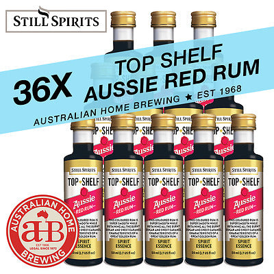 36 x Still Spirits Top Shelf Aussie Red Rum Essence homebrew spirit making essence